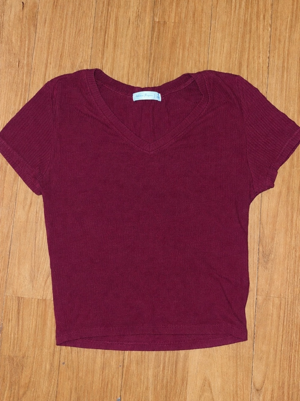 Active Basic Women's V-Neck Crop Top in Berry